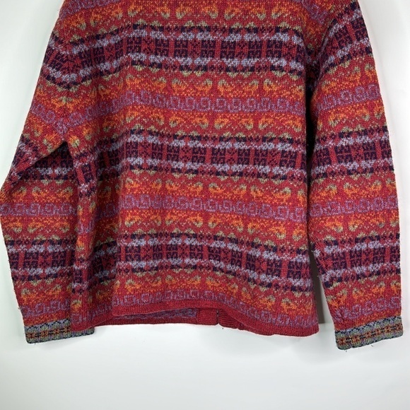 Vintage Newton Trading Co Fair Isle Wool Cardigan Sweater Size Medium - Picture 6 of 8
